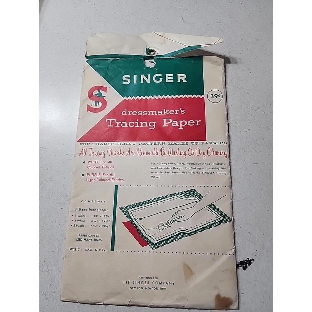 Vintage Singer Dressmakers Tracing Paper Assorted Colors Printed In USA